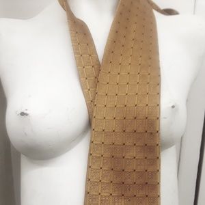 Wolfmark silk mens tie Golden brown